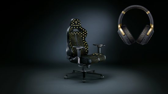 Une image du casque Razer x Dolce et Gabanna Barracuda et de la chaise de jeu Enki