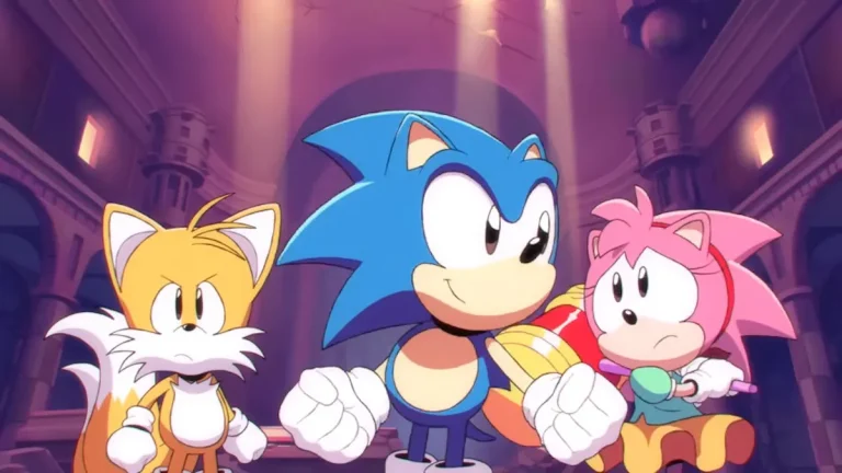 Sonic, Amy, and Tails in Trio of Trouble.