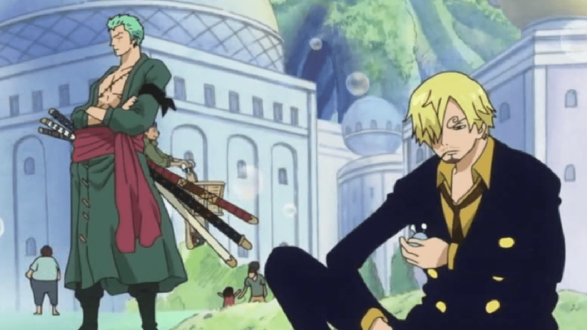 Zoro and Sanji in One Piece.