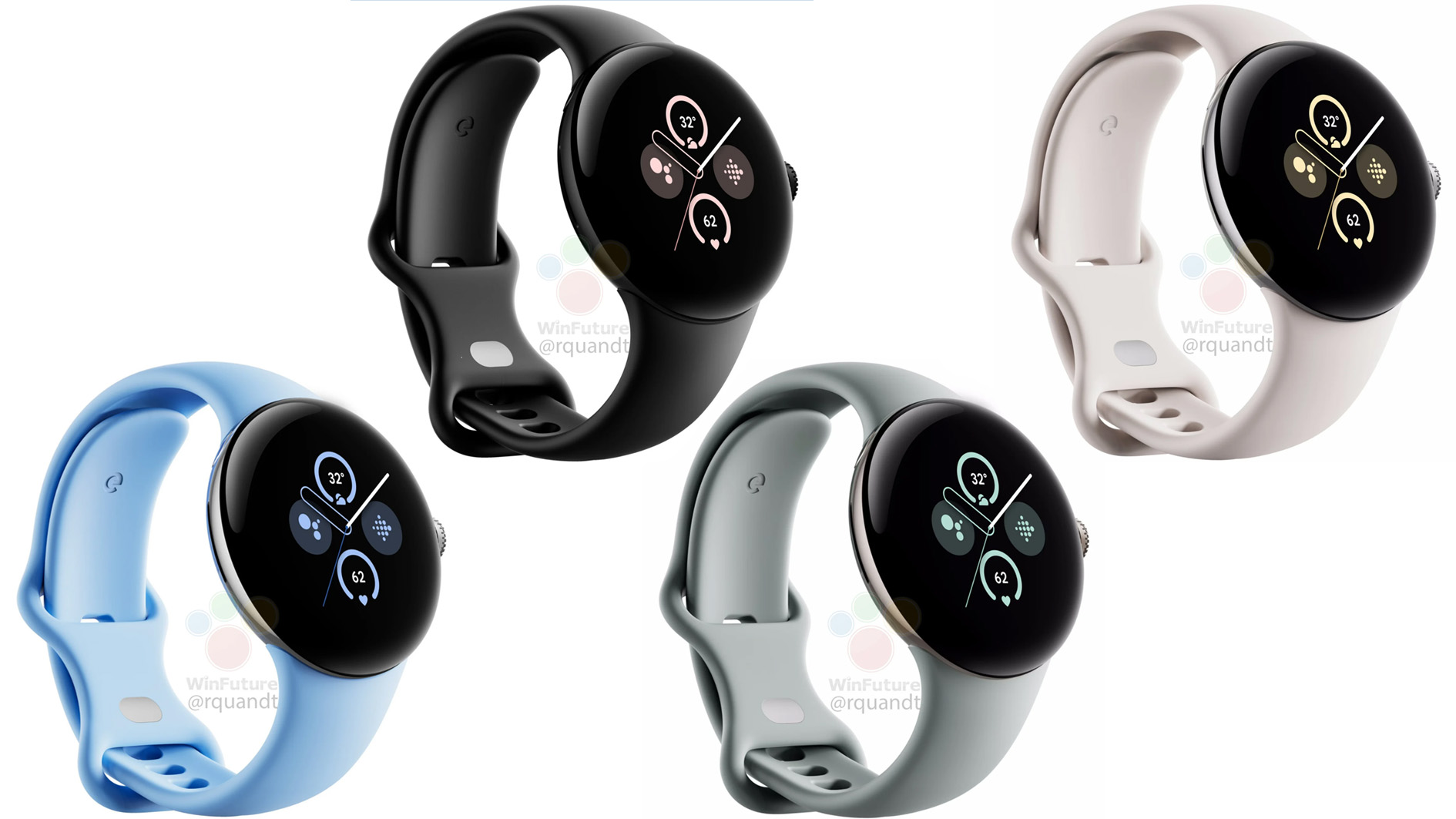 Toutes les couleurs selon les rumeurs pour la Google Pixel Watch 2