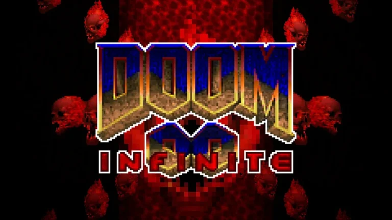 Doom Infinite mod logo on a black background.