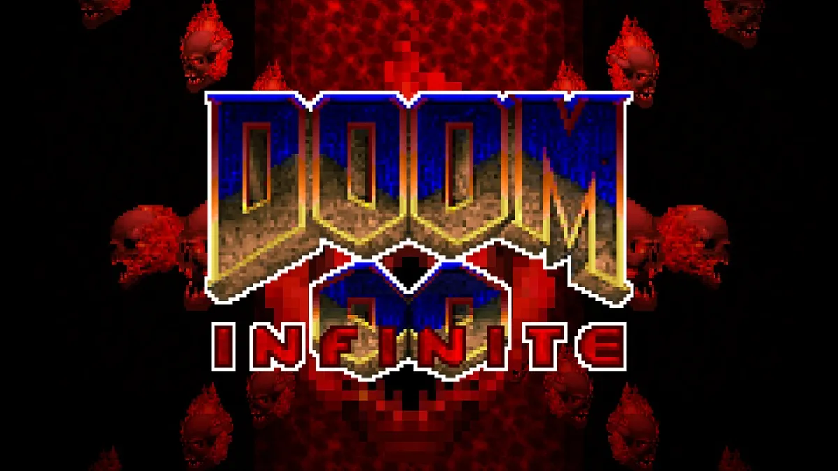 Doom Infinite mod logo on a black background.