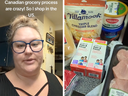 Brandi Dustin, résidente de la Colombie-Britannique, a publié une vidéo sur l'achat de produits d'épicerie aux États-Unis.