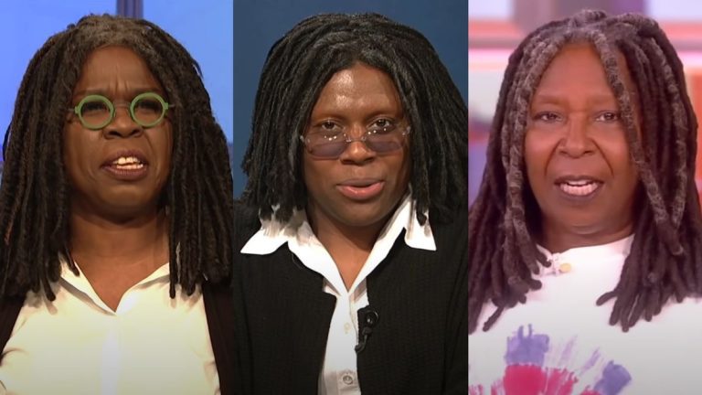 Leslie Jones and Kenan Thompson impersonating Whoopi Goldberg on SNL, Whoopi Goldberg on The View