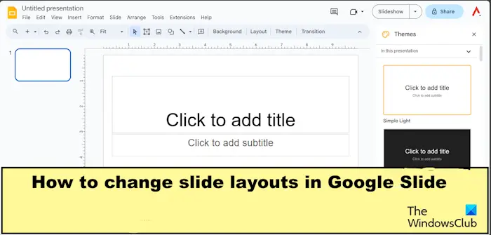 Comment modifier la mise en page des diapositives dans Google Slides