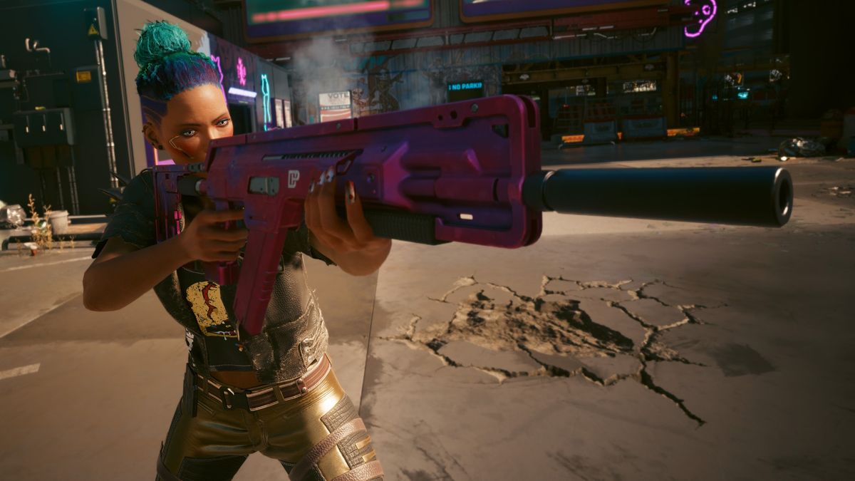 CD Projekt Red purple gun