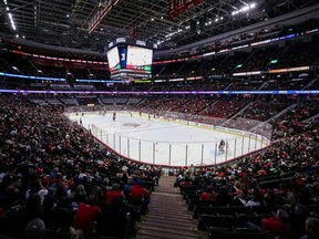 Une vue générale du Centre Canadian Tire lors de la première période du match de la LNH entre les Stars de Dallas et les Sénateurs d'Ottawa au Centre Canadian Tire le 24 octobre 2022 à Ottawa.