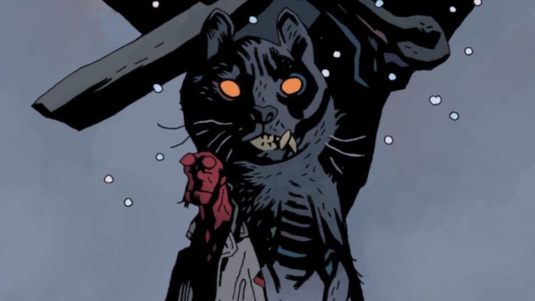 Hellboy rencontre le chat de Noël lors de sa première visite en Islande cet hiver