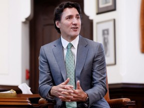 Le premier ministre Justin Trudeau dans son bureau sur la Colline du Parlement à Ottawa le 29 mai 2023.