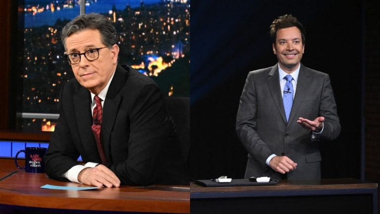 Le même jour où les allégations de Jimmy Fallon ont été abandonnées, son co-star du podcast Stephen Colbert a expliqué comment les épisodes sont réellement destinés à aider le personnel de fin de soirée
