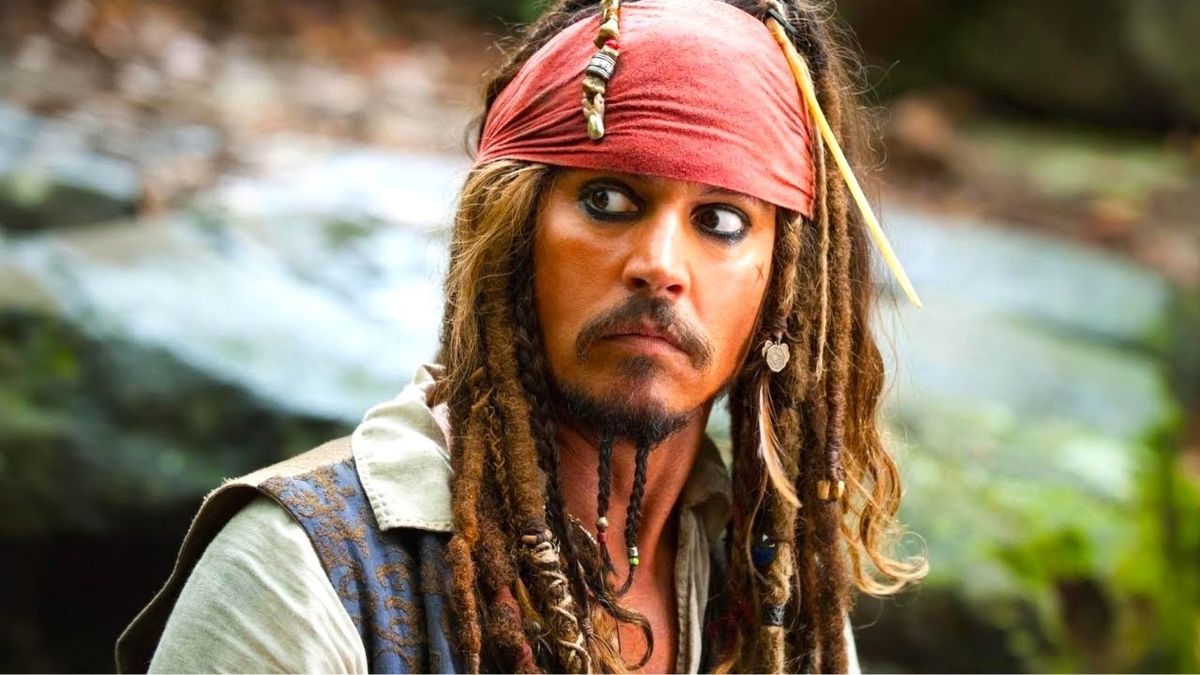 Johnny Depp as Jack Sparrow in Pirates of the Caribbean.