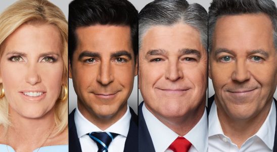 Laura Ingraham, Jesse Watters, Sean Hannity and Greg Gutfeld