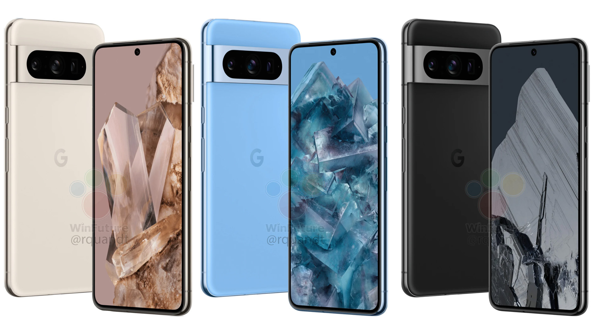 Toutes les couleurs selon les rumeurs pour le Google Pixel 8 Pro