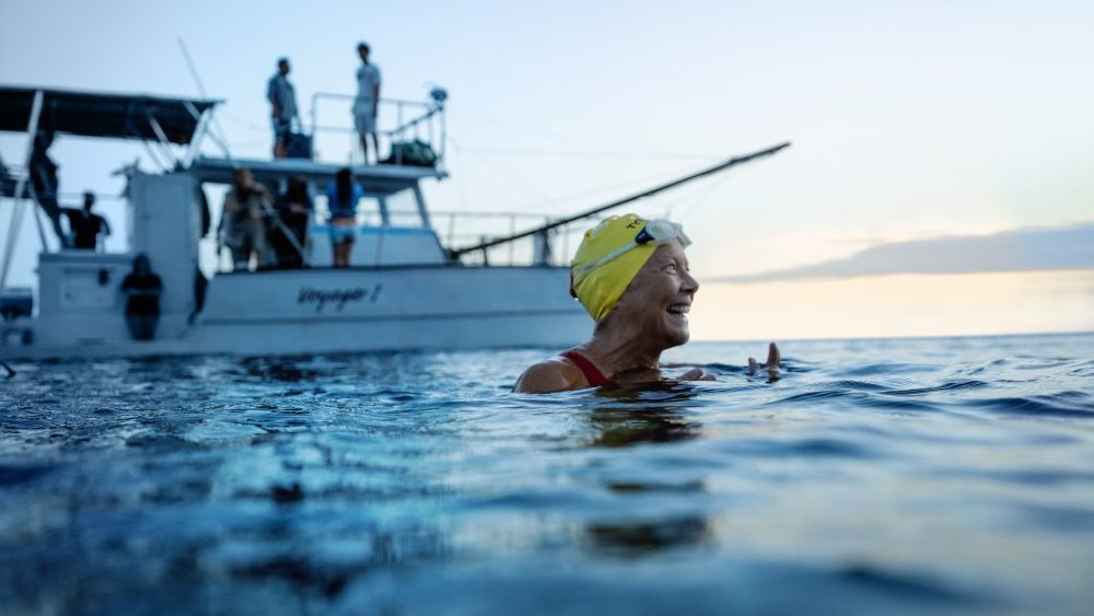 NYAD. Annette Bening as Diana Nyad in NYAD. Cr. Liz Parkinson/Netflix ©2023