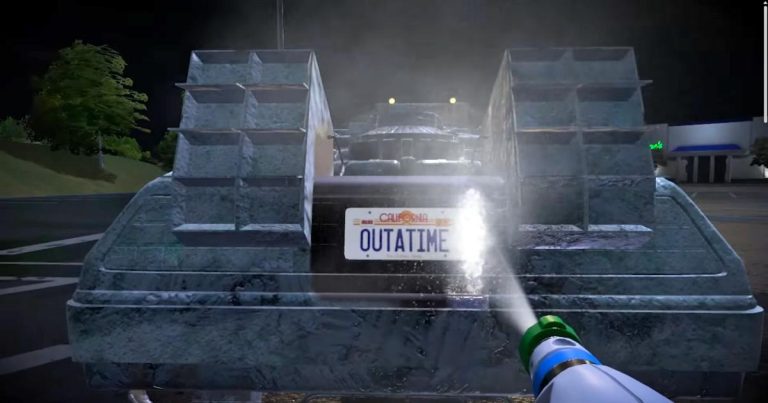 « PowerWash Simulator » vous permettra de nettoyer la saleté de la DeLorean de Retour vers le futur