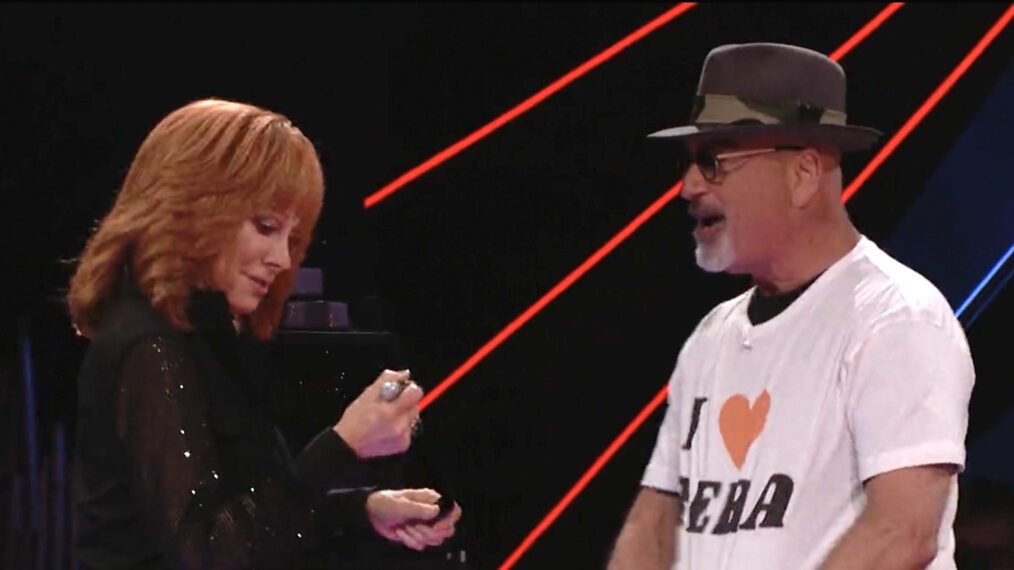 Reba McEntire and Howie Mandel on The Voice