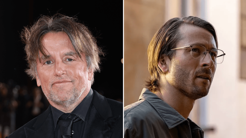 Richard Linklater, Glenn Powell in 'Hit Man'