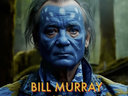 Rendu IA d'un Bill Murray impassible dans un film Avatar.