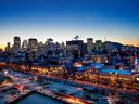 L'horizon de Montréal vu depuis la roue d'observation de la Grande Roue de Montréal.