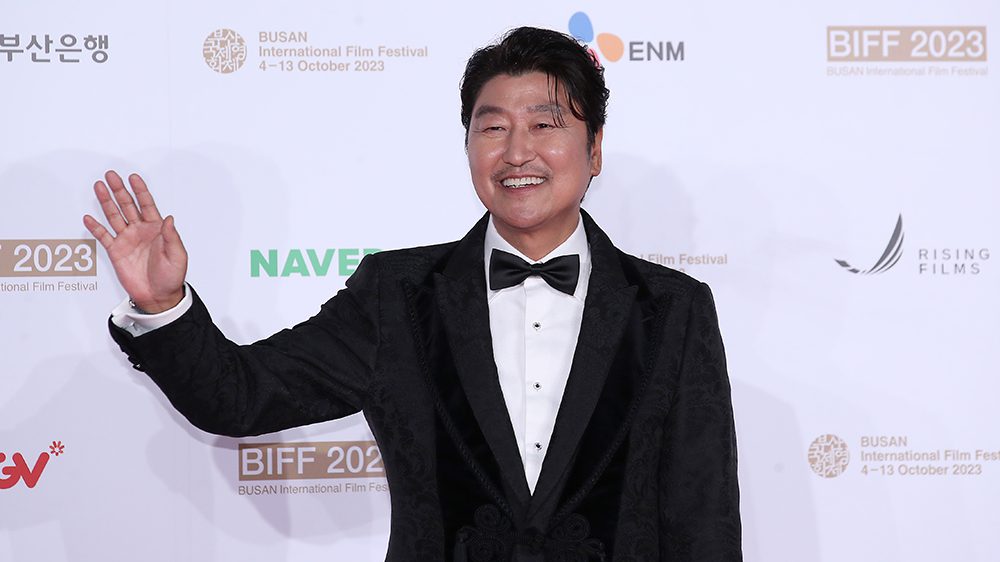 BUSAN, SOUTH KOREA - OCTOBER 04: South Korean actor Song Kang-Ho attends opening ceremony of the 28th Busan International Film Festival on October 04, 2023 in Busan, South Korea. (Photo by Han Myung-Gu/WireImage)