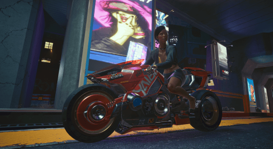 Cyberpunk 2077 V riding motorbike