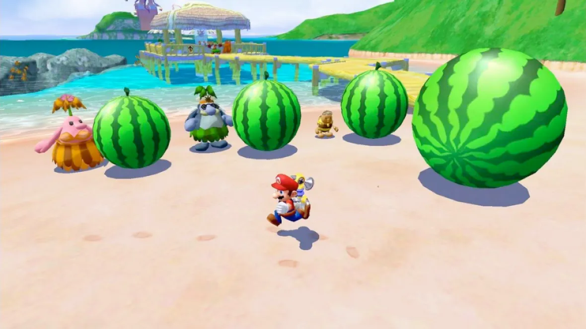 Image de Super Mario Sunshine dans le cadre d'une liste classée des pires et des meilleurs jeux Mario 3D.