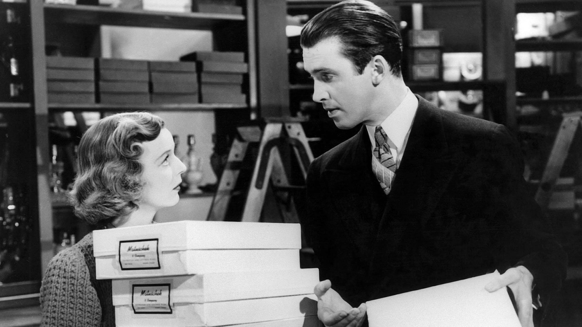 Margaret Sullavan et James Stewart dans La boutique du coin