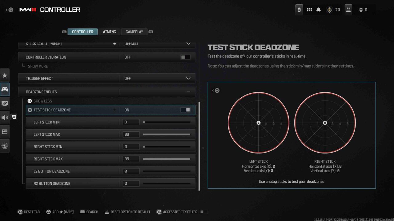 Test de zone morte MW3