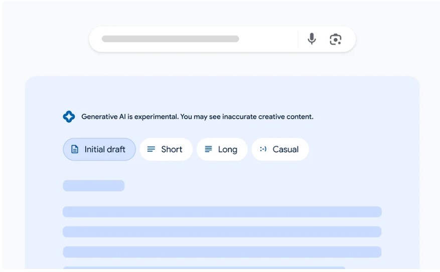 génération d'images google sge et mises à niveau d'écriture