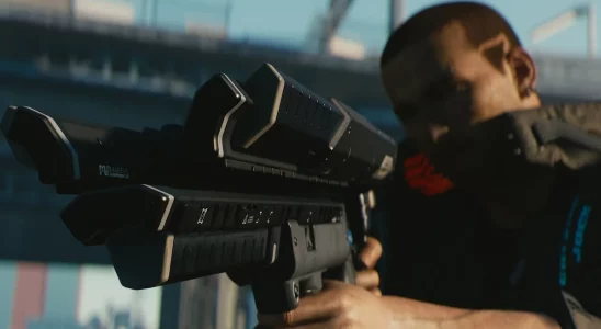 A gun in Cyberpunk 2077.