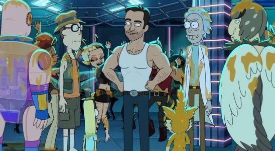 Hugh Jackman out with the guys in Rick and Morty Season 7 premiere