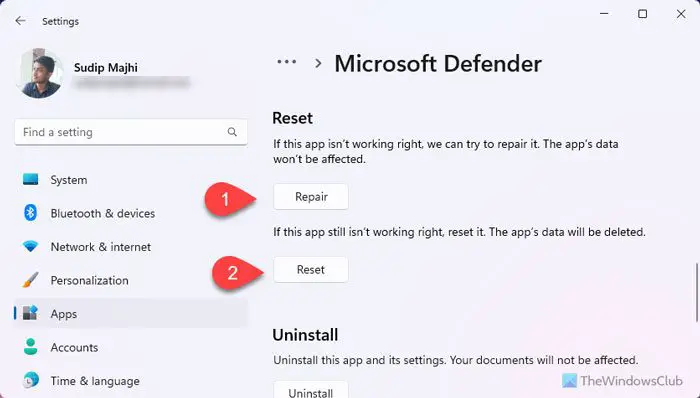 Impossible de se connecter à Microsoft Defender sous Windows 11