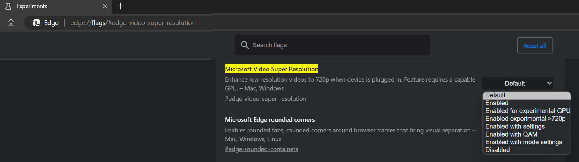 Paramètres de mise à l'échelle Microsoft Edge