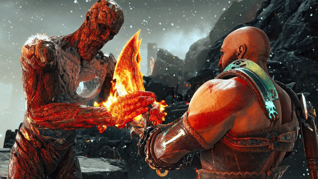 Surtr et Kratos dans GOW Ragnarok