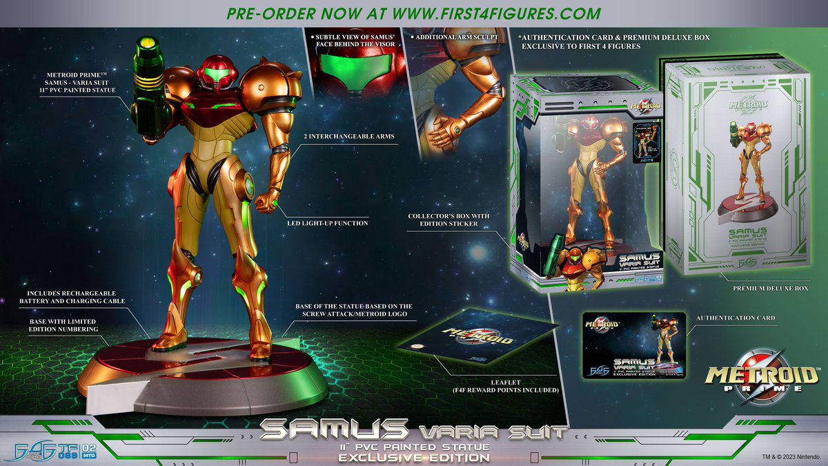 Les 4 premiers chiffres révèlent la statue du costume Metroid Prime Samus Varia
