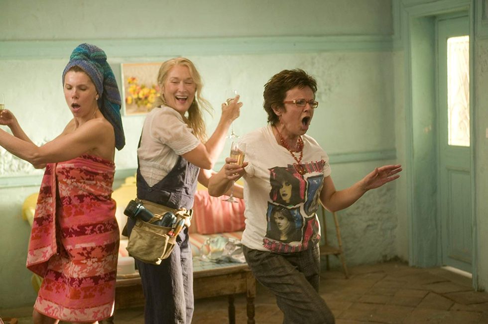 maman mia, meryl streep, julie walters et christine baranski