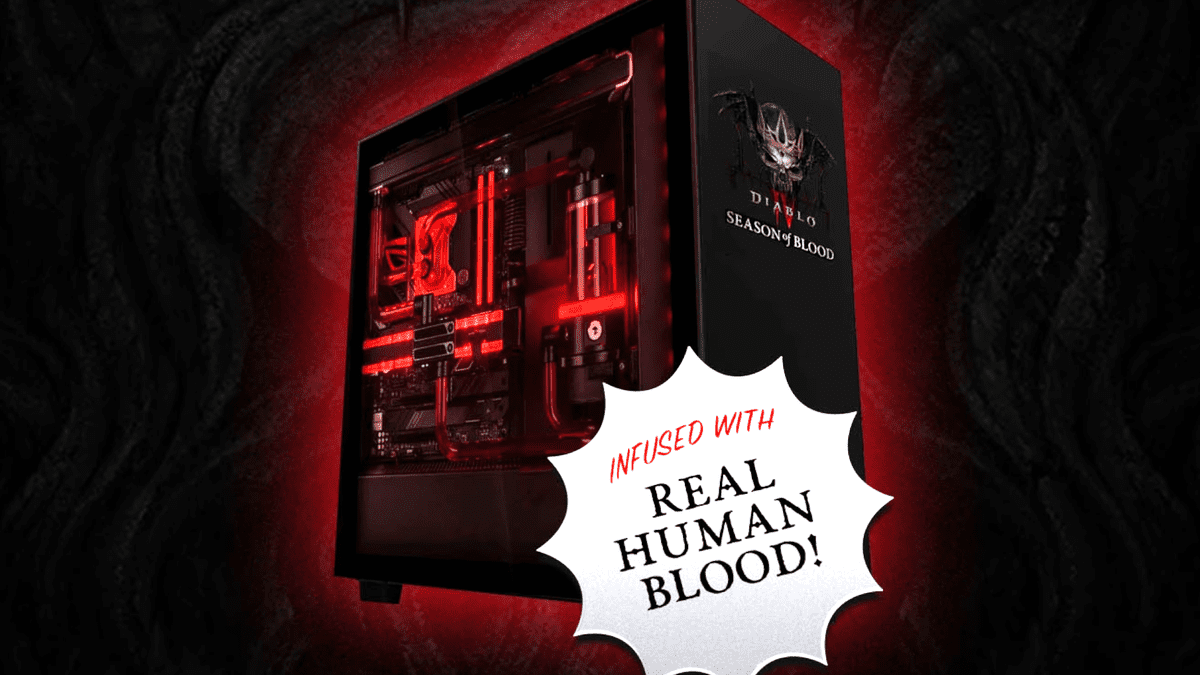 A "blood-infused" PC, a reward for a reaching 100% donation goal in the game