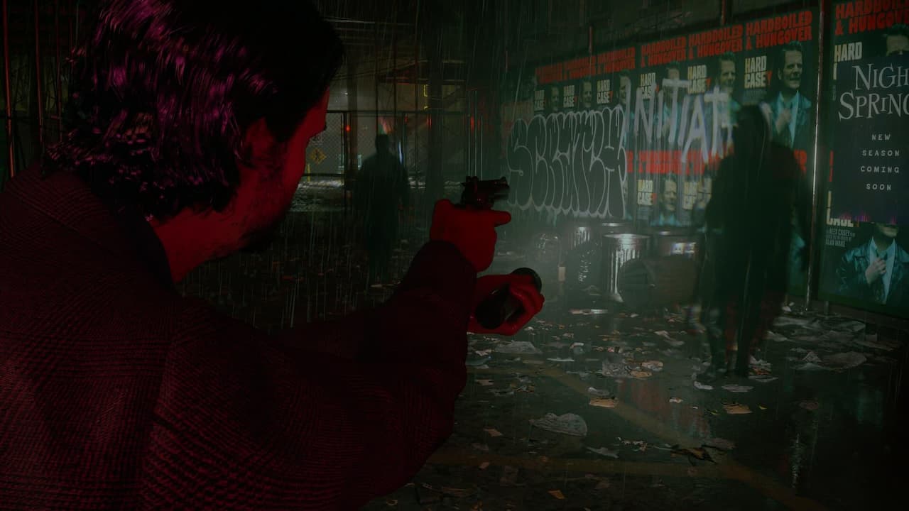 Alan Wake 2 will be locked to 30FPS on the Xbox Series S console. The image shows protagonist Alan taking on a shadow person.