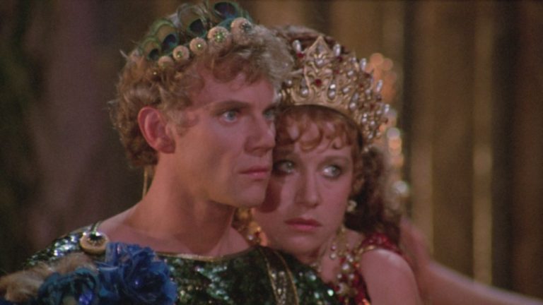 Caligula (Malcolm McDowell) and Caesonia (Helen Mirren).