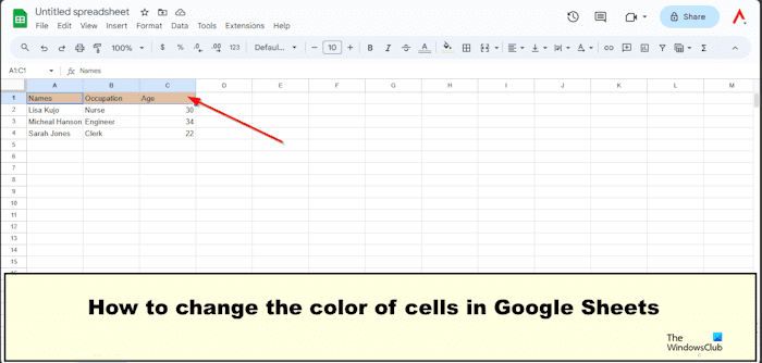 Comment changer la couleur des cellules dans Google Sheets