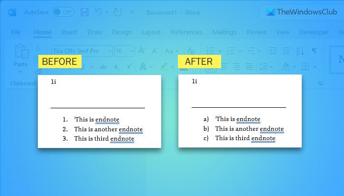 Comment modifier la numérotation des notes de bas de page et des notes de fin dans Word