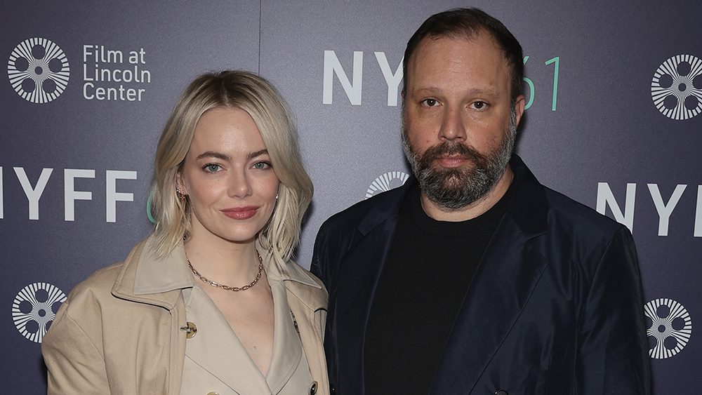 NEW YORK, NEW YORK - OCTOBER 04: Emma Stone and Director Yorgos Lanthimos attend  "Bleat" during the 61st New York Film Festival at Alice Tully Hall, Lincoln Center on October 04, 2023 in New York City. (Photo by Dimitrios Kambouris/Getty Images for FLC)