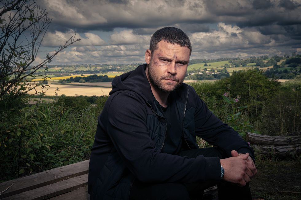 Danny Miller dans le rôle d'Aaron Dingle dans Emmerdale