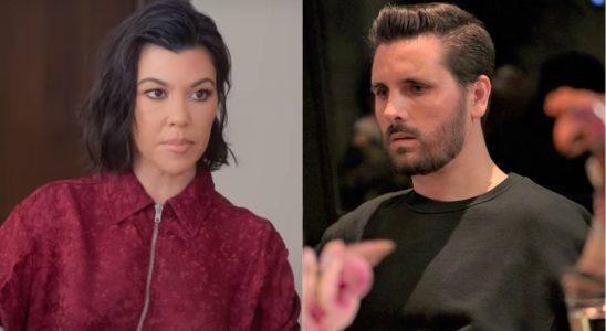 Kourtney Kardashian and Scott Disick on The Kardashians.