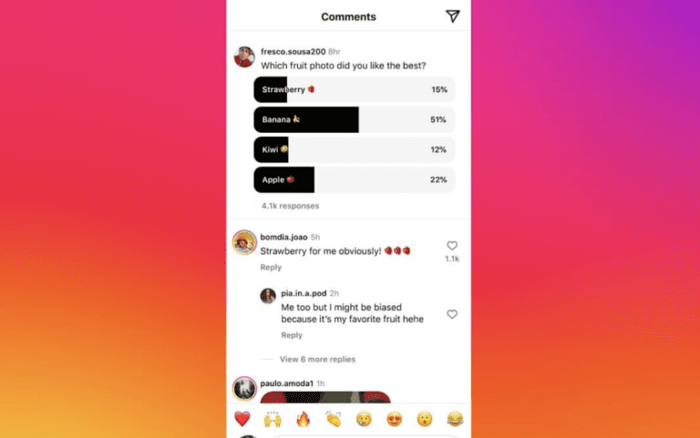 Instagram vous permettra bientôt de créer des sondages dans la section commentaires de vos publications