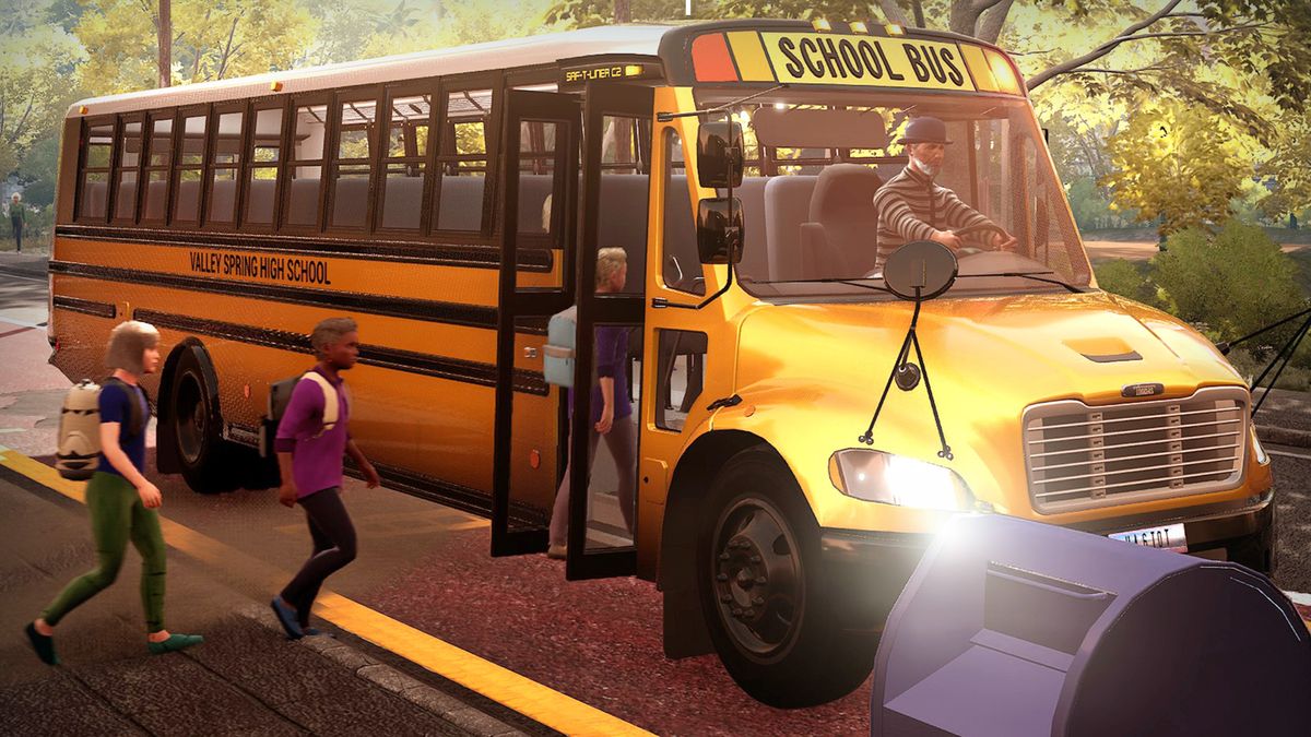 An iconic school bus in Bus Simulator.