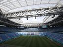 Vue générale du stade Gazprom Arena de Saint-Pétersbourg, en Russie.