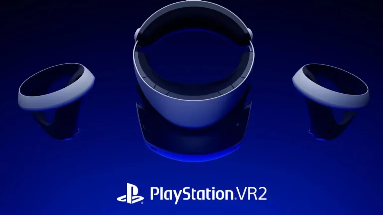 PlayStation VR2 headset and controllers.