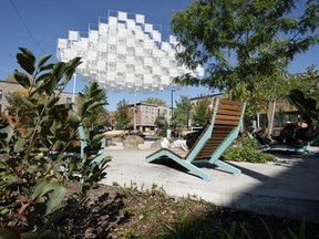 La Place de Fleurs de Macadam est vue le mercredi 4 octobre 2023 à Montréal.