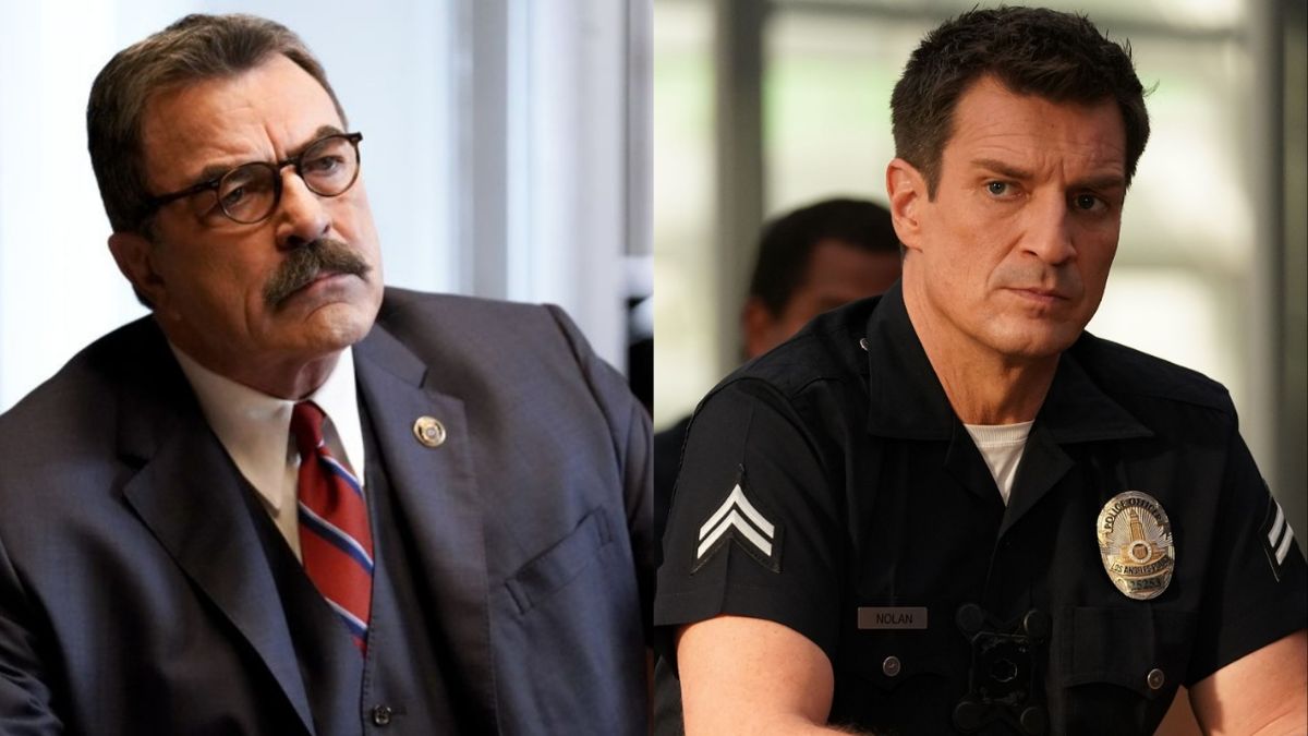 Nathan Fillion a désormais une moustache complète et il sait qu'il ressemble à Tom Selleck des Blue Bloods
